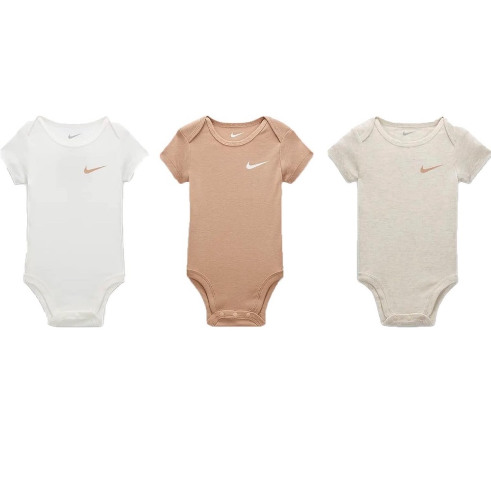 New Nike Baby/Nike Infant Short Sleeve Bodysuits 3-Pack
